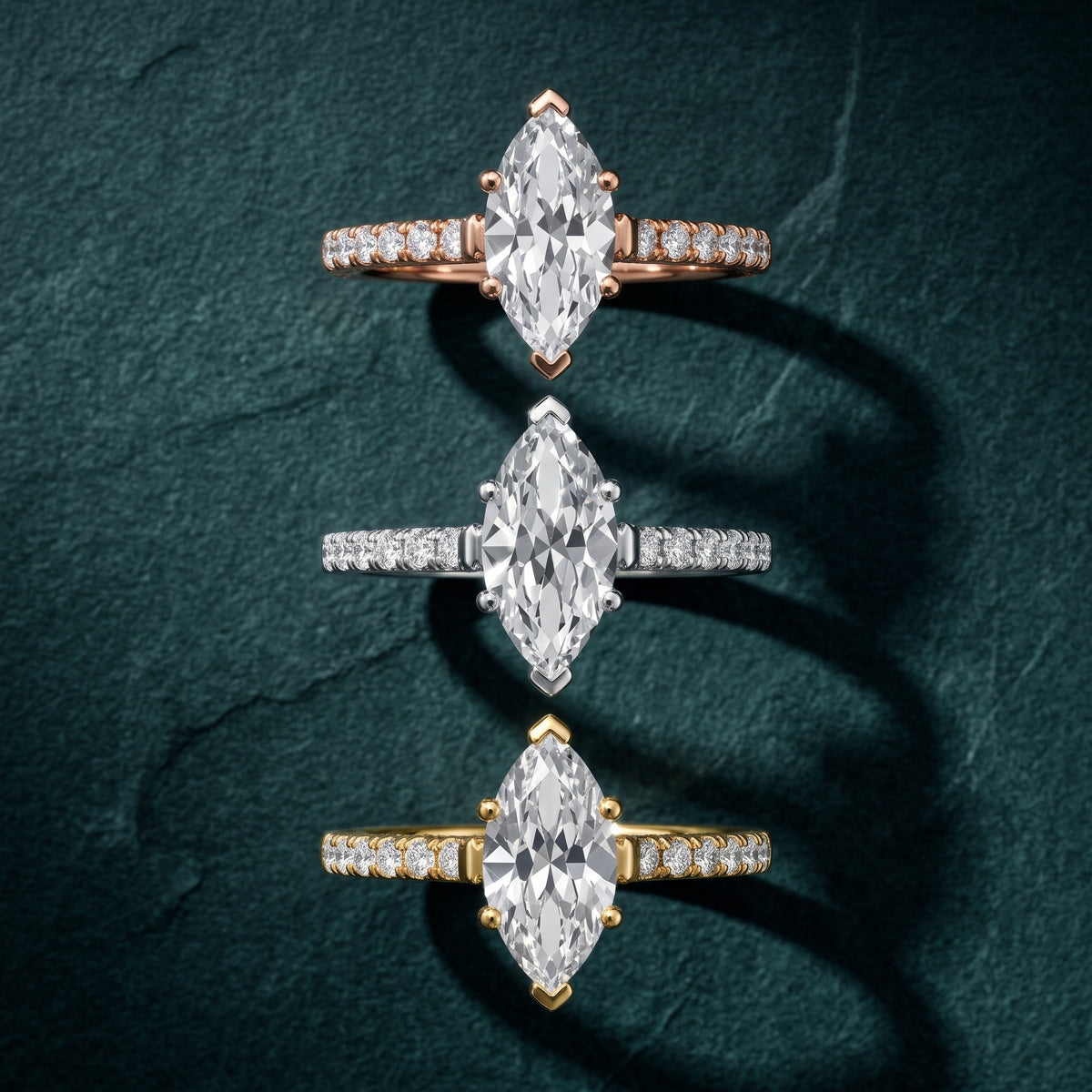 Rialto Hidden Halo Milgrain Marquise Diamond Engagement Ring in Silver - 3rings.jpg