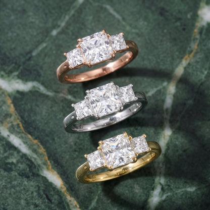 Sienna Three-Stone Radiant Diamond Ring in Yellow Gold - 3rings.jpg