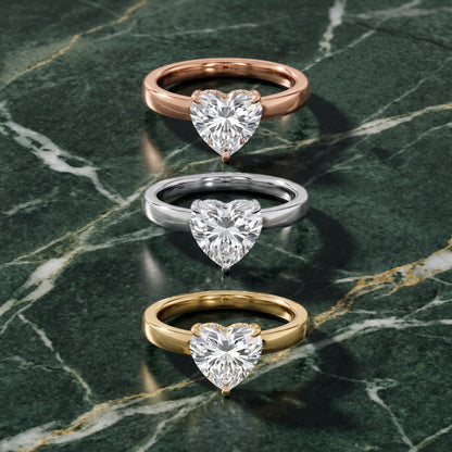 Lara Hidden Halo Heart Diamond Engagement Ring in Rose Gold - 3rings.jpg
