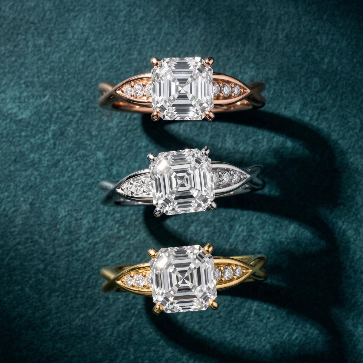 Stefania Twist Asscher Diamond Engagement Ring in White Gold - 3rings.jpg