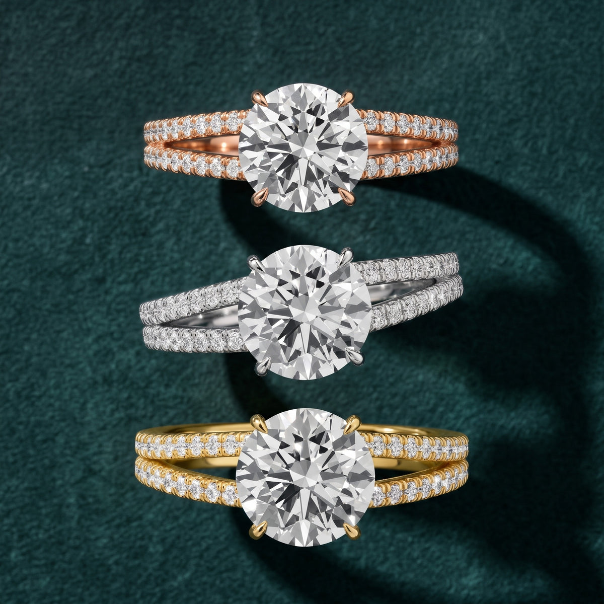 Carmel Hidden Halo Split Shank Round Diamond Engagement Ring in Platinum - 3rings.jpg