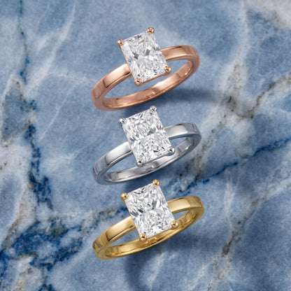 Delia Solitaire Radiant Diamond Engagement Ring in Rose Gold - 3rings.jpg