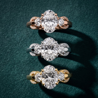 Briar Vine Three-Stone Oval Diamond Engagement Ring in Yellow Gold - 3rings.jpg