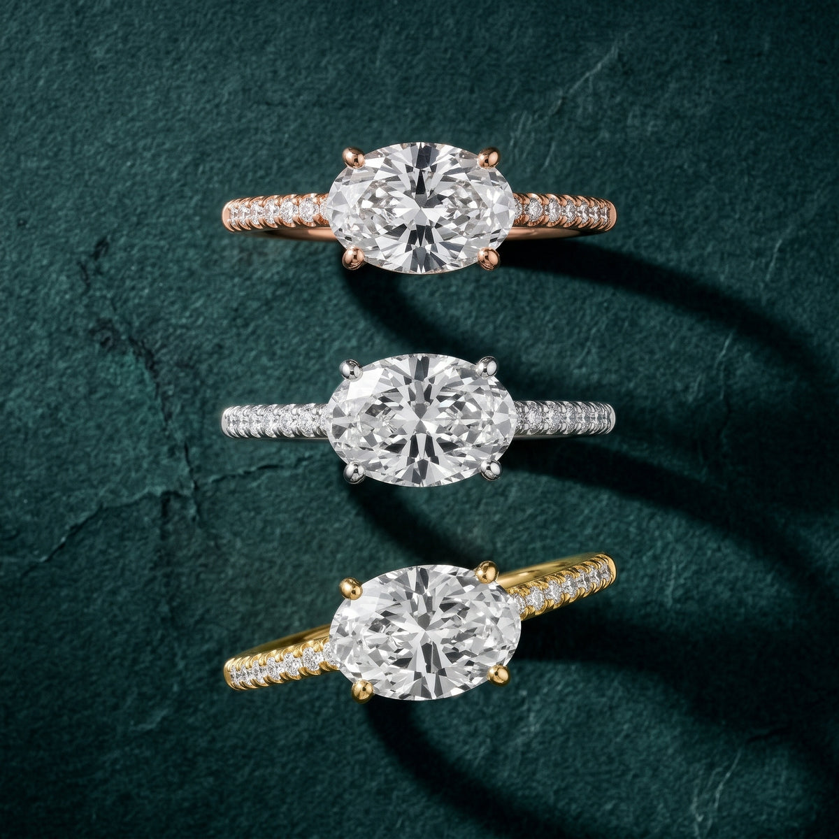 Sandy East-West Pavé Oval Diamond Engagement Ring in Rose Gold - 3rings.jpg