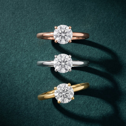 Charlotte Charm Solitaire Round Diamond Engagement Ring in Rose Gold - 3rings.jpg