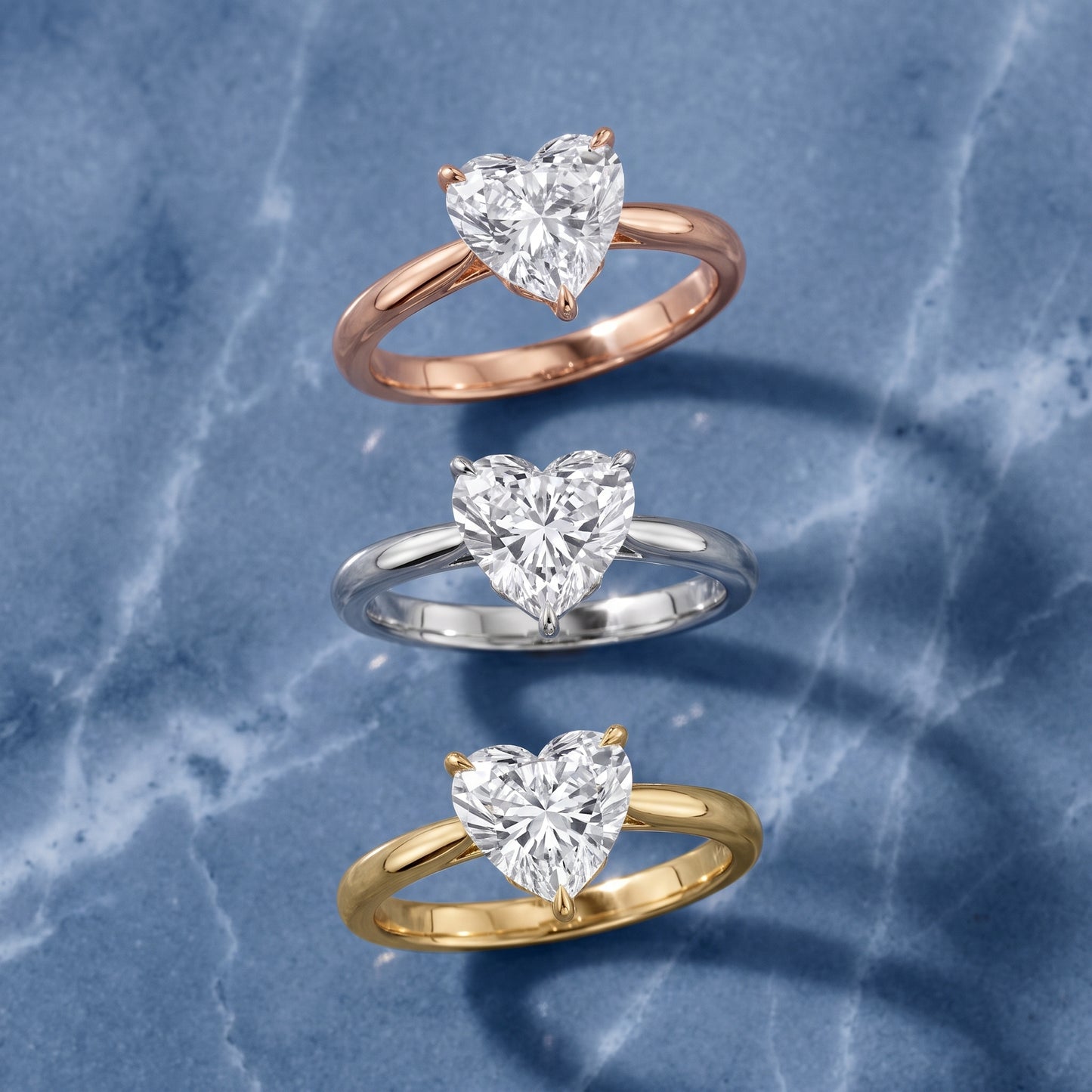 Evie Solitaire Six-Prong Heart Diamond Engagement Ring in Yellow Gold - 3rings.jpg