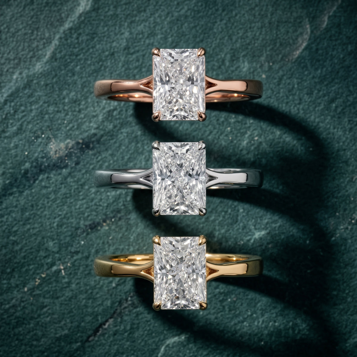 Evangeline Trellis Solitaire Radiant Diamond Engagement Ring in Yellow Gold - 3rings.jpg