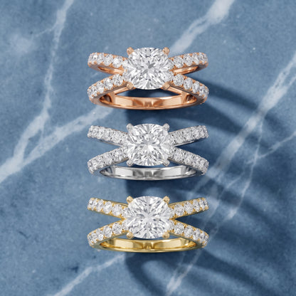 Lior Criss Cross Pavé Cushion Diamond Engagement Ring in White Gold - 3rings.jpg