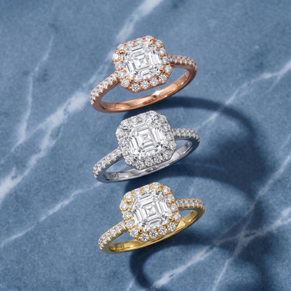 Alma Halo Pavé Asscher Diamond Ring in Platinum - 3rings.jpg