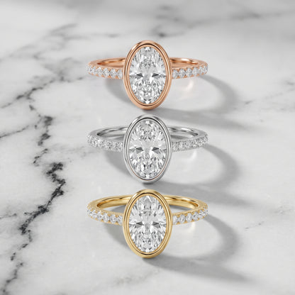 Cora Bezel Pavé Oval Diamond Ring in White Gold - 3rings.jpg