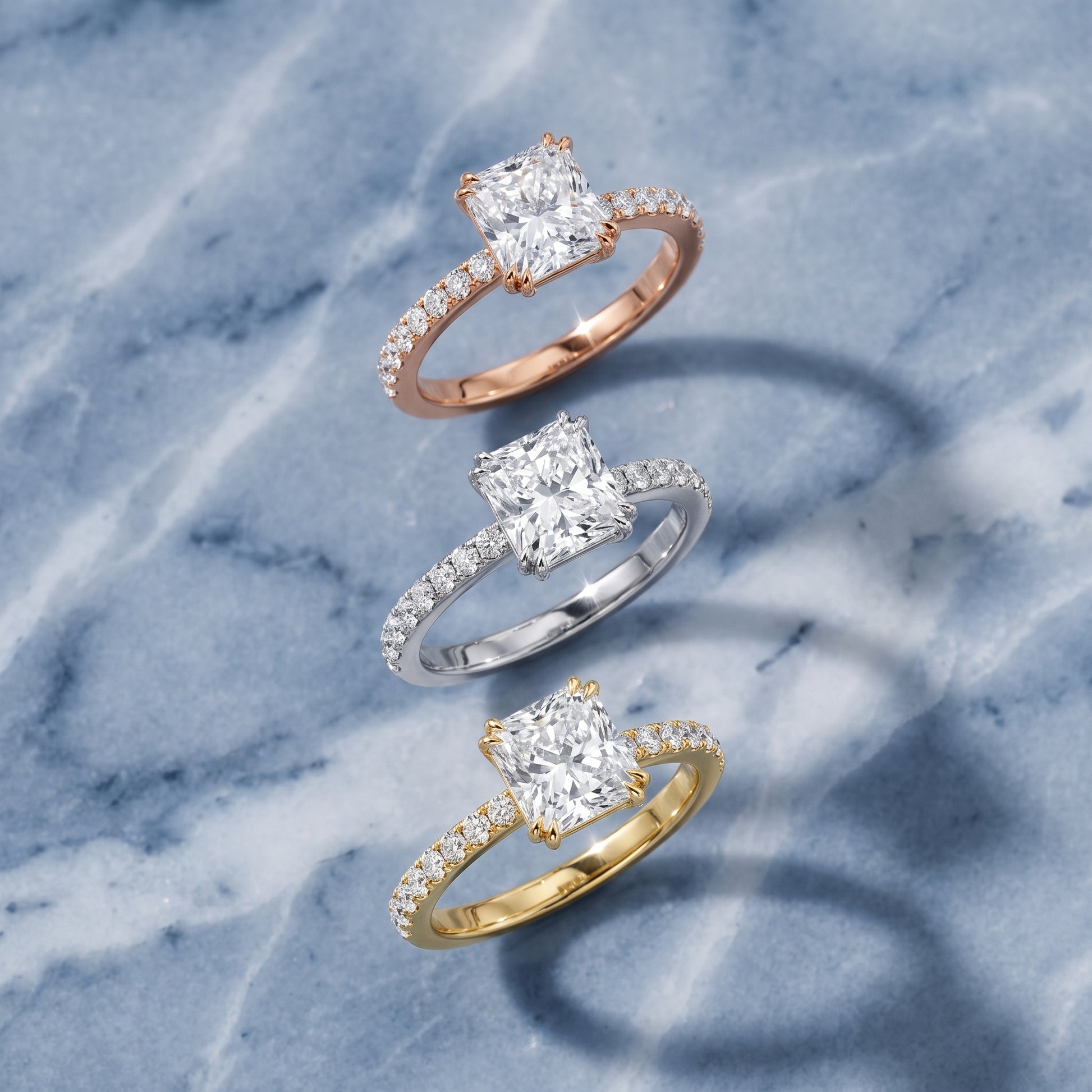 Novara Solitaire Pavé Radiant Diamond Ring in White Gold - 3rings.jpg
