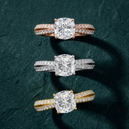 Ottilie Split Shank Pavé Cushion Diamond Engagement Ring in Silver - 3rings.jpg