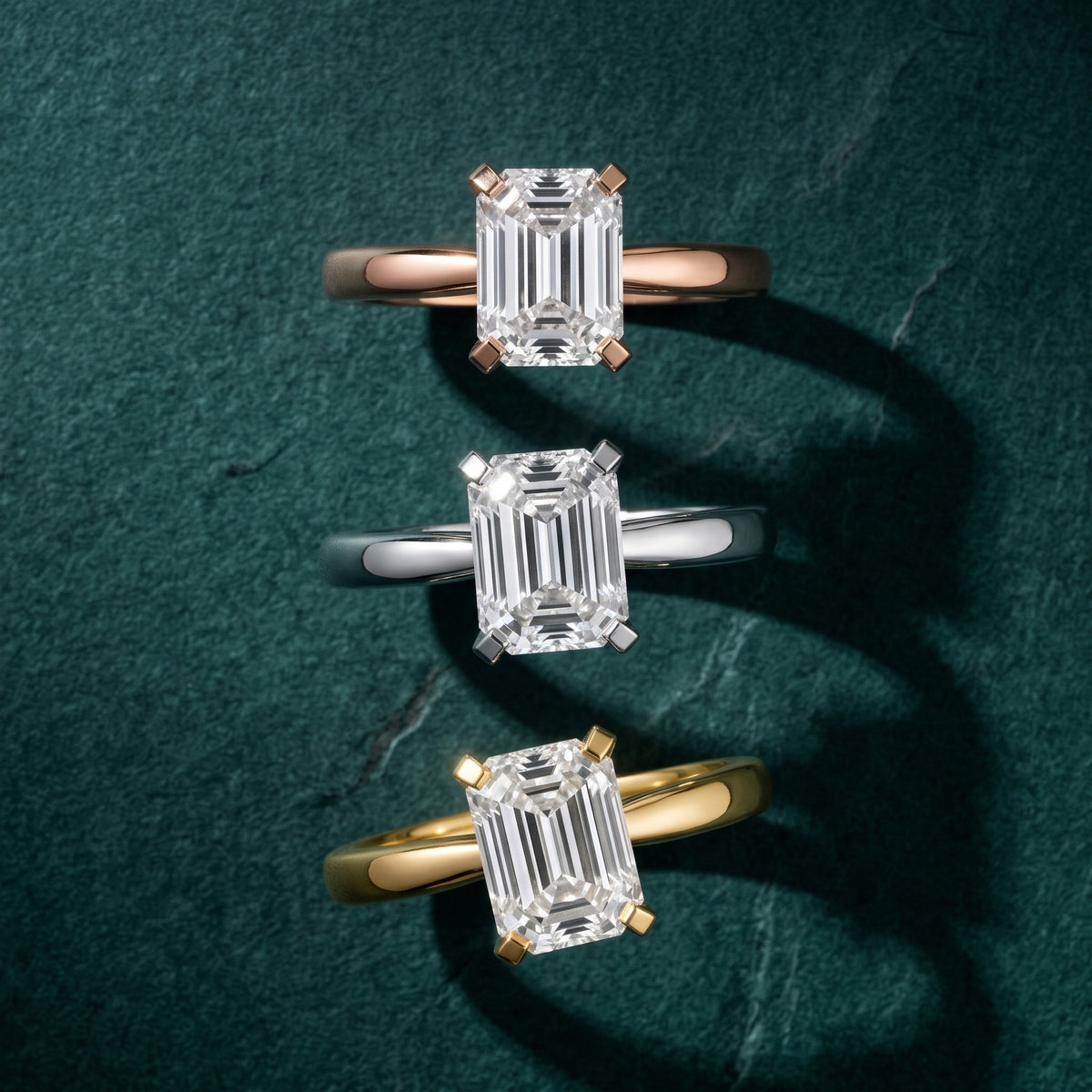 Tamsin Solitaire Knife Edge Emerald Diamond Engagement Ring in Silver - 3rings.jpg