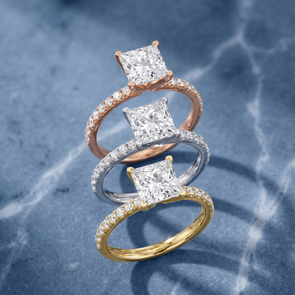 Juna French Pavé Solitaire Princess Diamond Engagement Ring in Platinum - 3rings.jpg