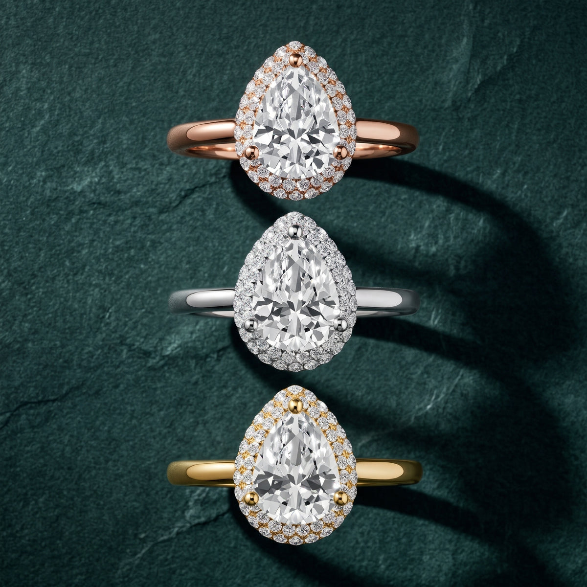Destin Halo Micropavé Pear Diamond Engagement Ring in White Gold - 3rings.jpg