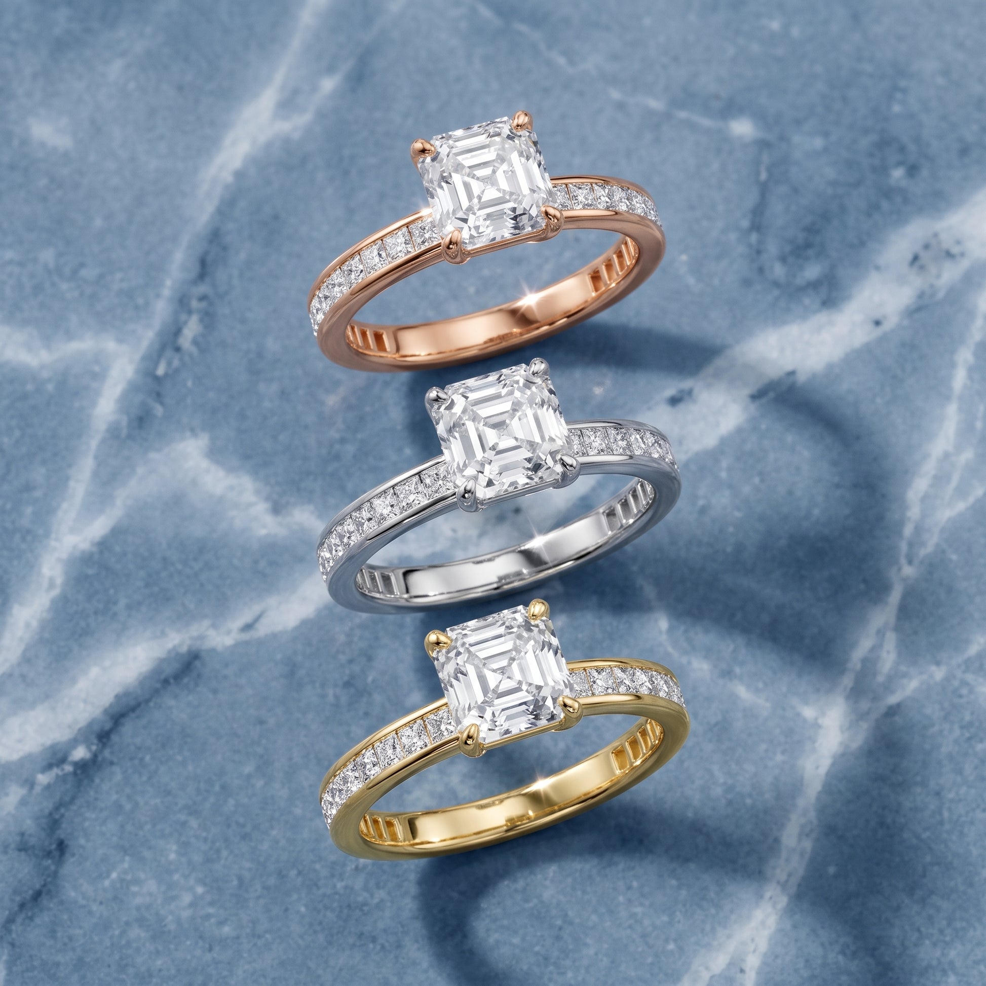 Brielle Channel Set Solitaire Asscher Diamond Ring in Platinum - 3rings.jpg