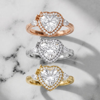 Eliza Halo Sidestone Heart Diamond Engagement Ring in Yellow Gold - 3rings.jpg