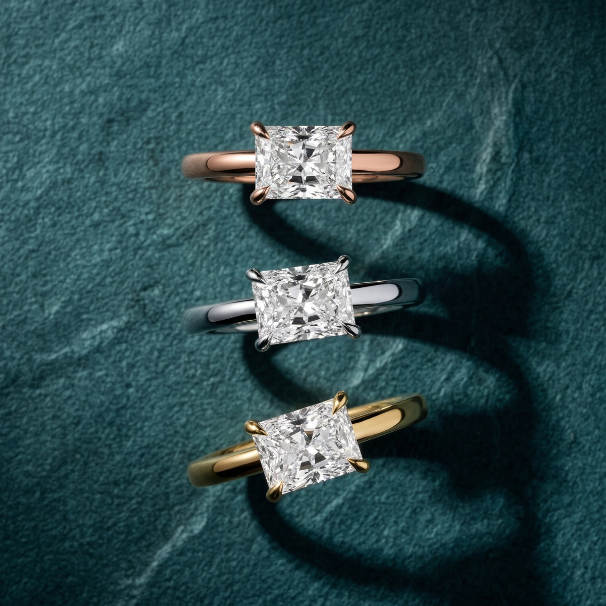 Solvang East-West Solitaire Radiant Diamond Engagement Ring in Rose Gold - 3rings.jpg