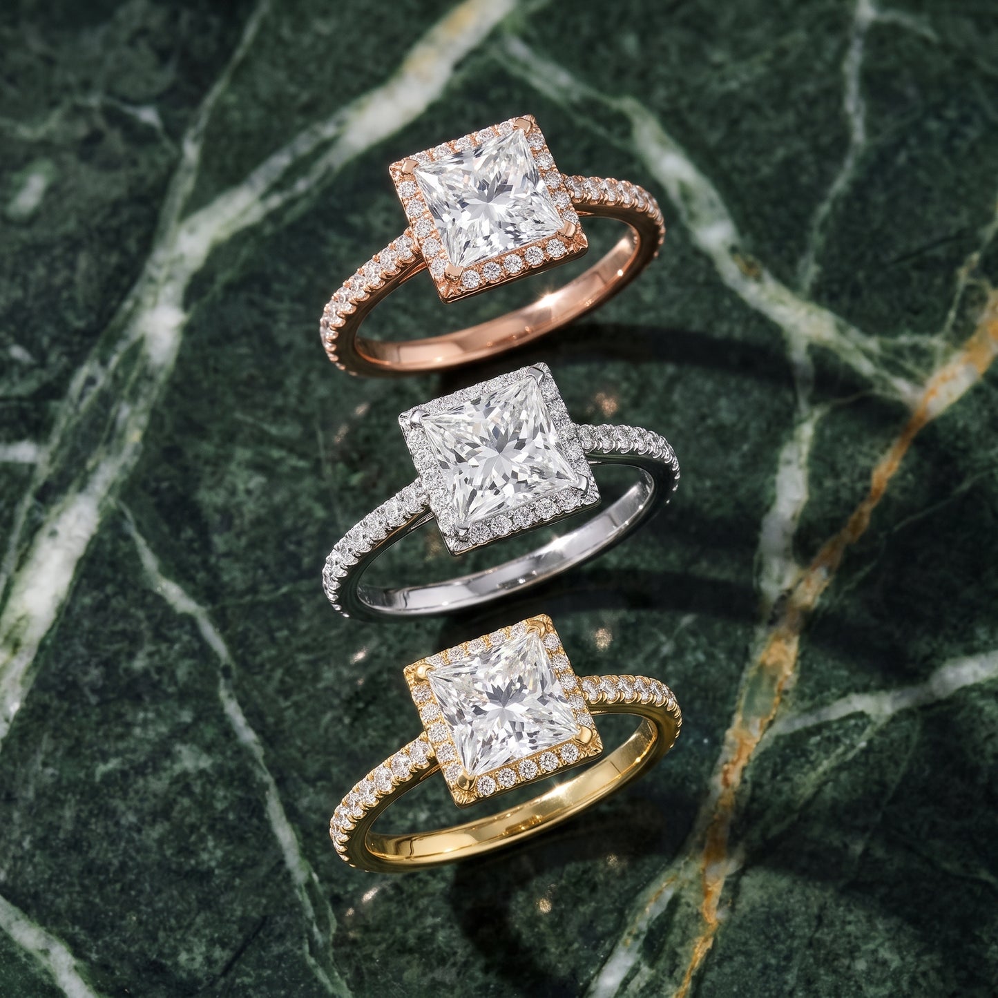 Willa Halo Micropavé Princess Diamond Engagement Ring in Platinum - 3rings.jpg