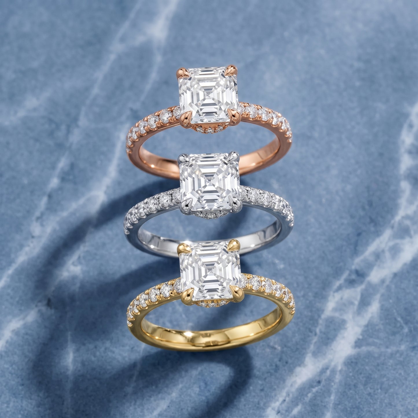 Maya Hidden Halo Pavé Asscher Diamond Engagement Ring in White Gold - 3rings.jpg