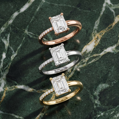 Rosie Solitaire Basket Emerald Diamond Engagement Ring in White Gold - 3rings.jpg