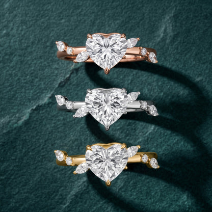 Vivian Leaf Heart Diamond Engagement Ring in Silver - 3rings.jpg