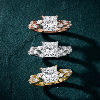Mirella Laurel Princess Diamond Engagement Ring in White Gold - 3rings.jpg