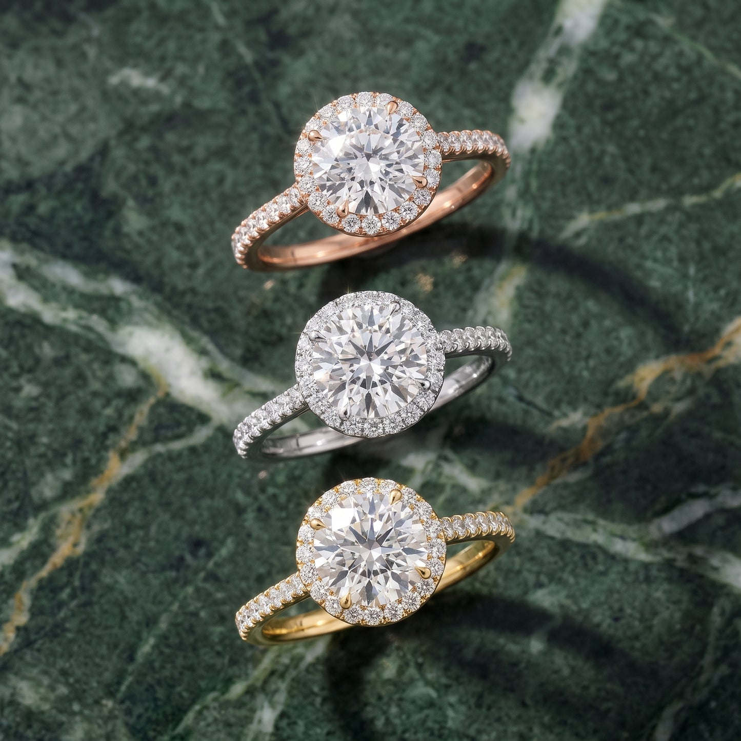 Willa Halo Micropavé Round Diamond Engagement Ring in Rose Gold - 3rings.jpg