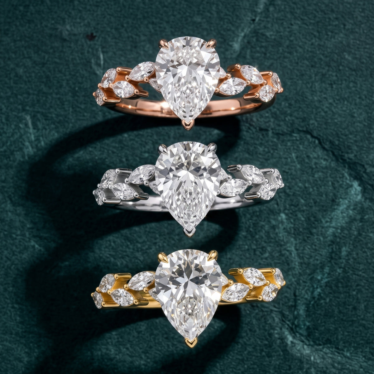 Mirella Laurel Pear Diamond Engagement Ring in Yellow Gold - 3rings.jpg