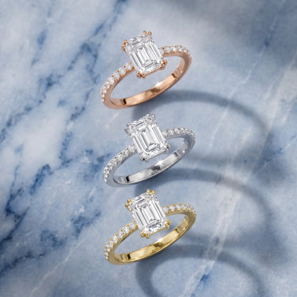 Novara Solitaire Pavé Emerald Diamond Ring in Rose Gold - 3rings.jpg
