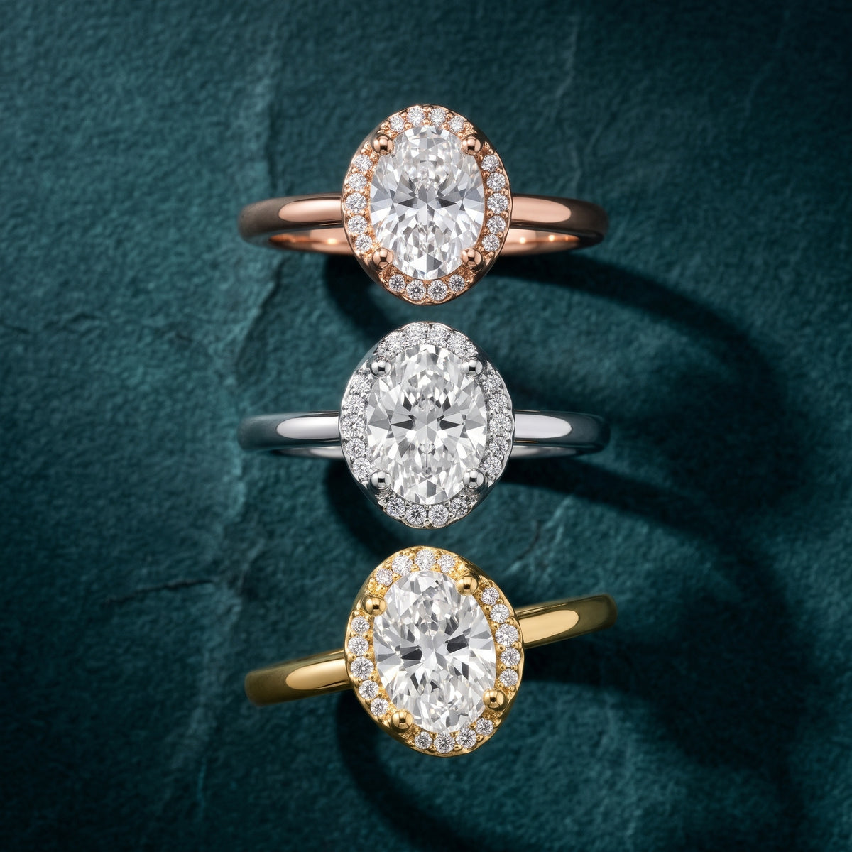 Elgin Halo Micropavé Oval Diamond Engagement Ring in Yellow Gold - 3rings.jpg