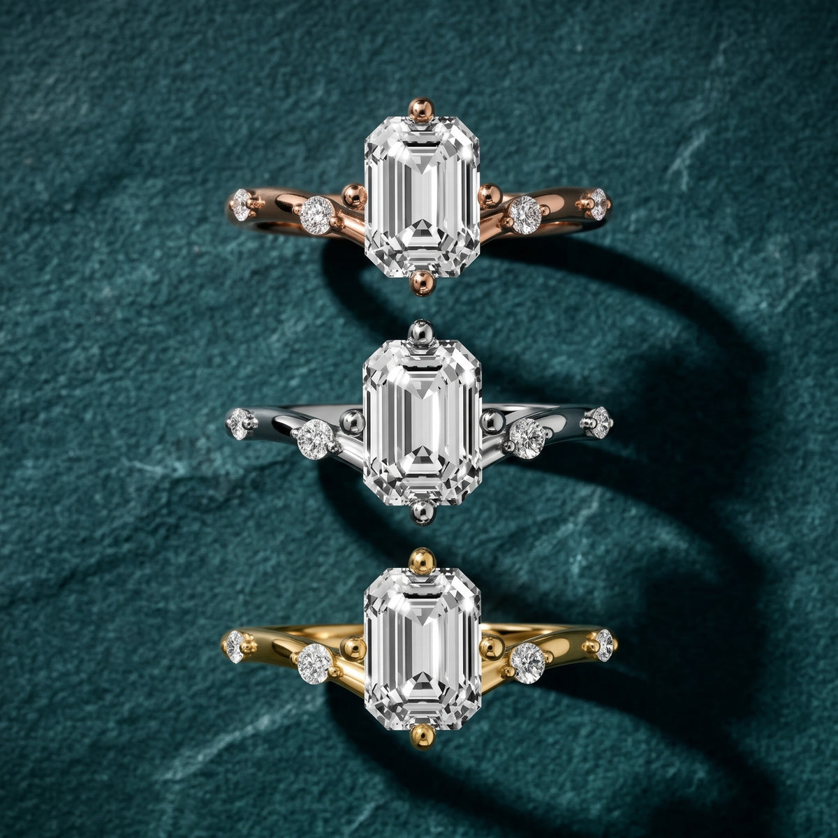 Klara Chevron Emerald Diamond Engagement Ring in Platinum - 3rings.jpg