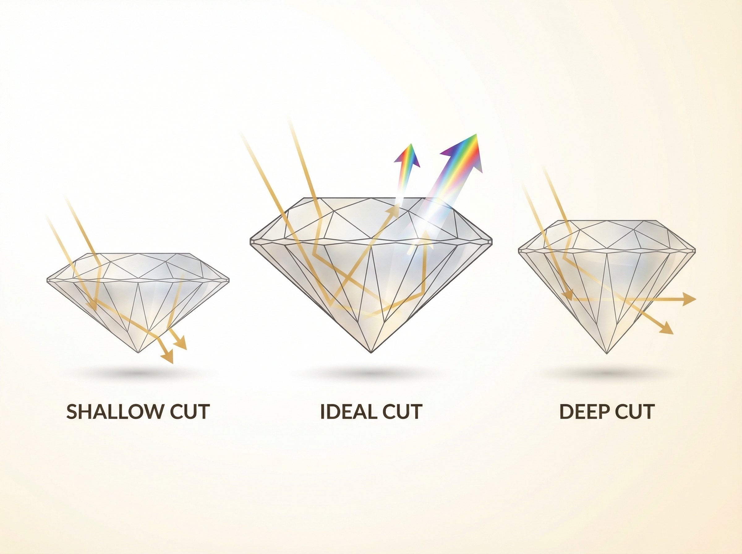 Diamond cut quality showing light reflection and brilliance