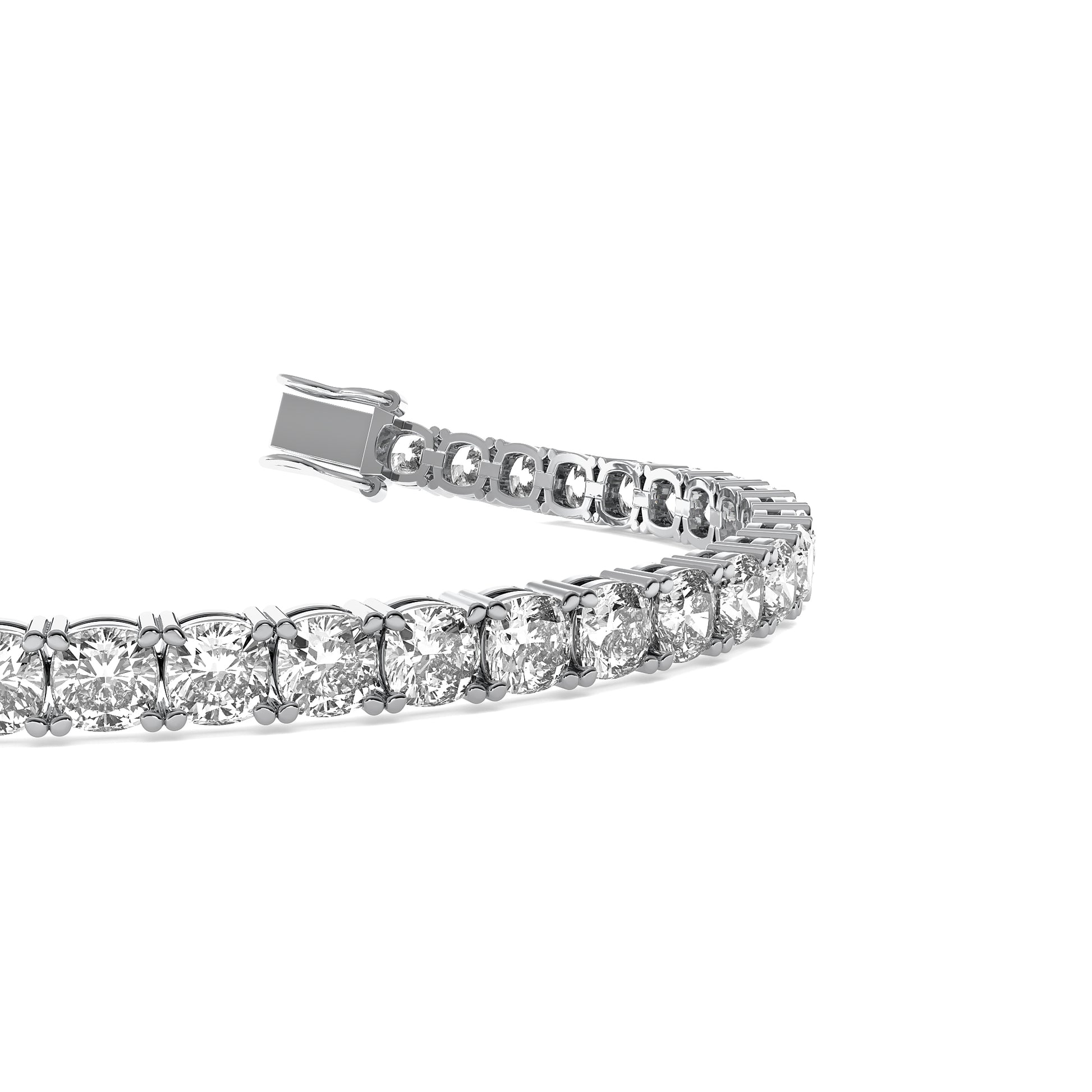 Cushion Cut Lab Grown Diamond Tennis Bracelet in Platinum