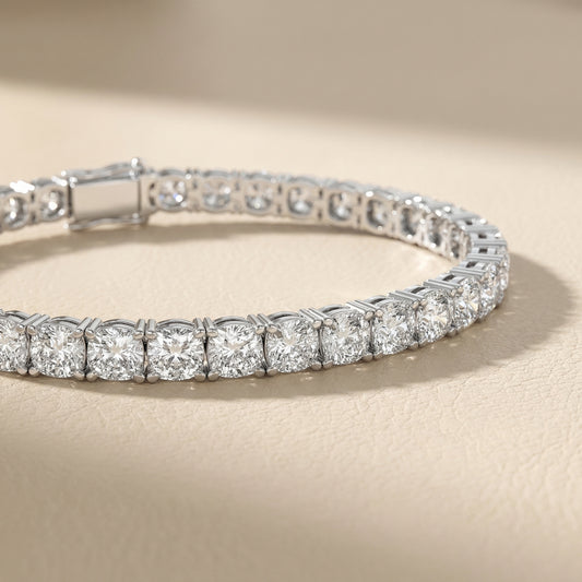 Cushion Cut Lab Grown Diamond Tennis Bracelet in White Gold