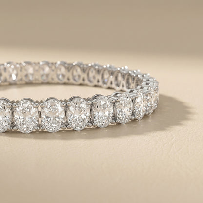 Oval Cut Lab Grown Diamond Tennis Bracelet in Platinum
