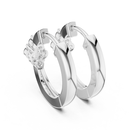 Round Cut Lab Grown Diamond Hoop Earrings in Platinum