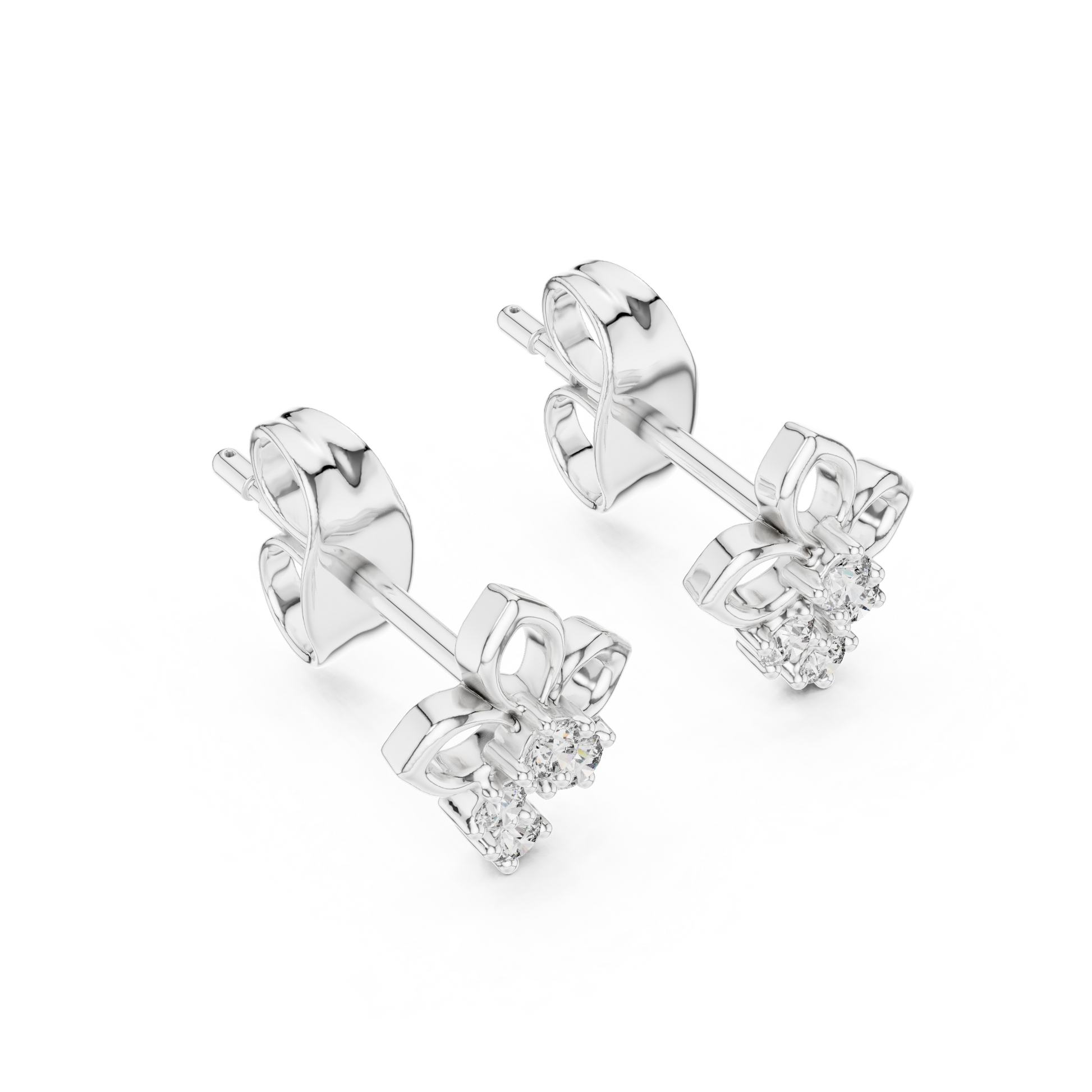 Round Cut Lab Grown Diamond Stud Earrings in White Gold