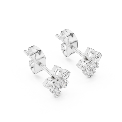 Round Cut Lab Grown Diamond Stud Earrings in Platinum