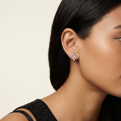 Round Cut Lab Grown Diamond Stud Earrings in White Gold