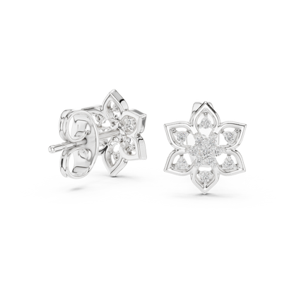 Round Cut Lab Grown Diamond Stud Earrings in Platinum