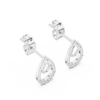 Round Cut Lab Grown Diamond Drop Earrings in Platinum