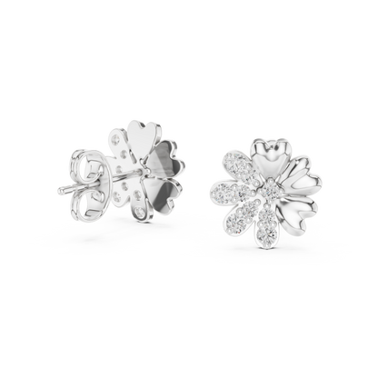 Round Cut Lab Grown Diamond Stud Earrings in Platinum