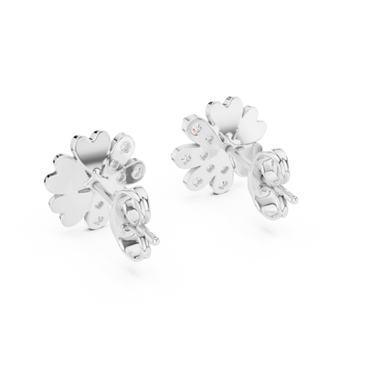 Round Cut Lab Grown Diamond Stud Earrings in White Gold