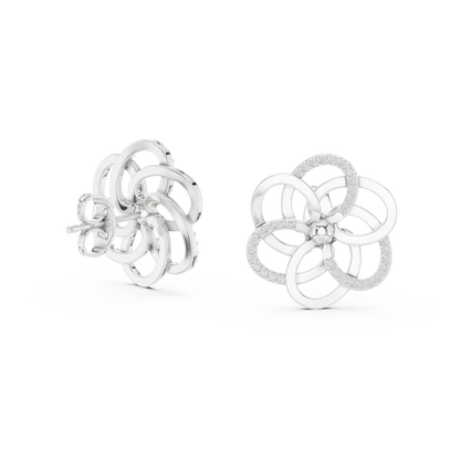Round Cut Lab Grown Diamond Stud Earrings in Platinum