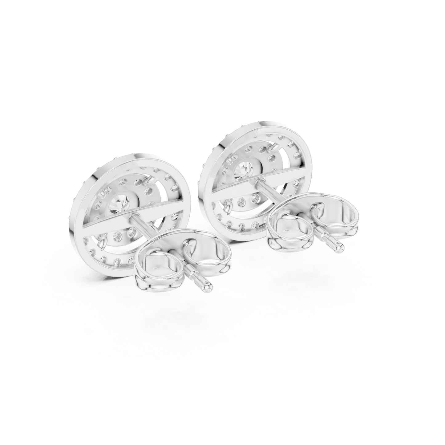 Round Cut Lab Grown Diamond Stud Earrings in Platinum