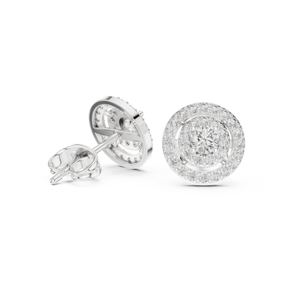 Round Cut Lab Grown Diamond Stud Earrings in White Gold