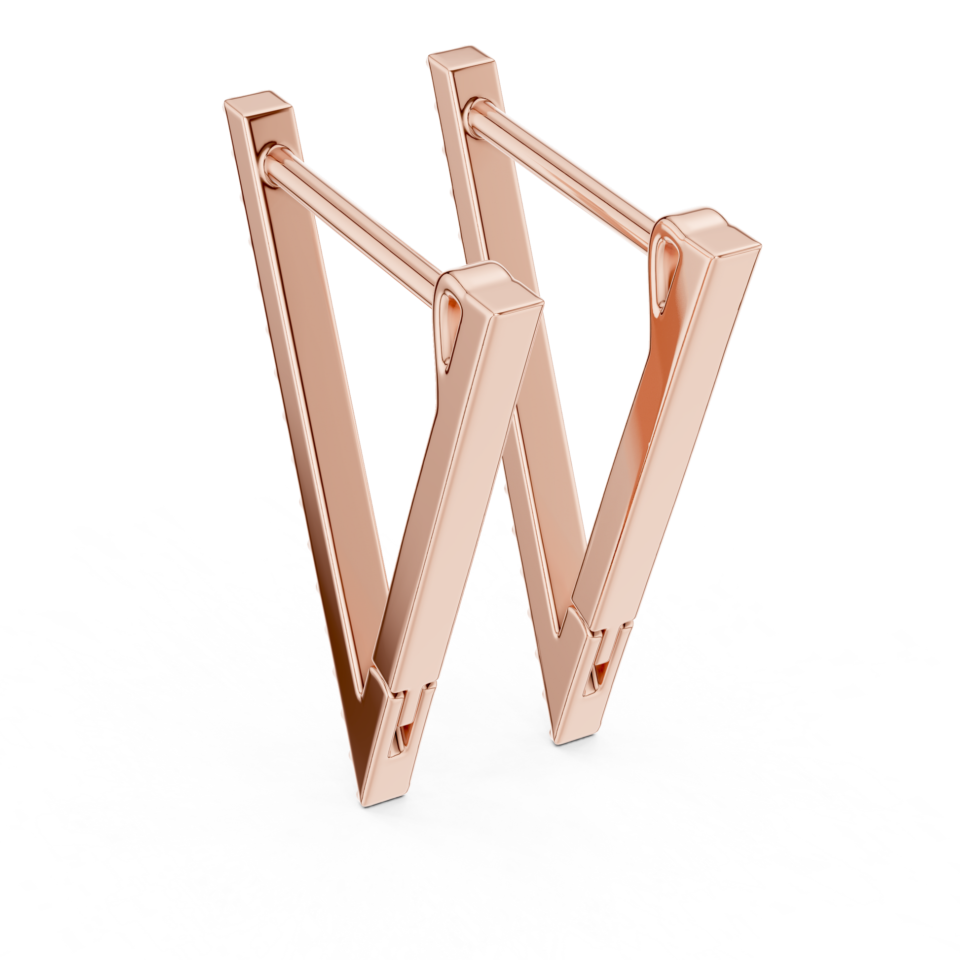 Round Cut Lab Grown Diamond Hoop Earrings in Rose Gold
