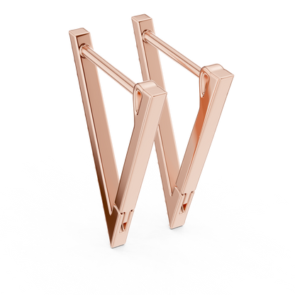 Round Cut Lab Grown Diamond Hoop Earrings in Rose Gold