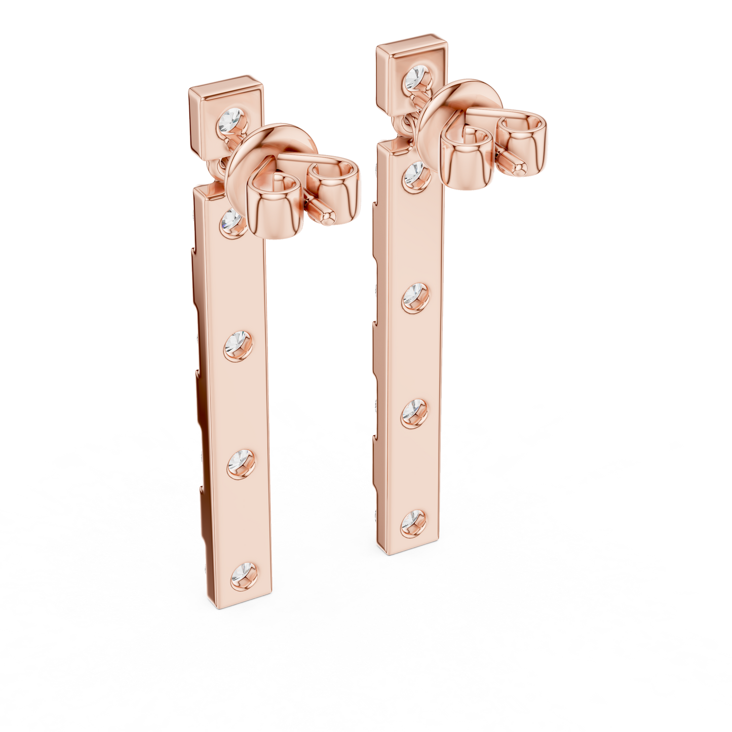 Round Cut Lab Grown Diamond Fashion Earrings in Rose Gold